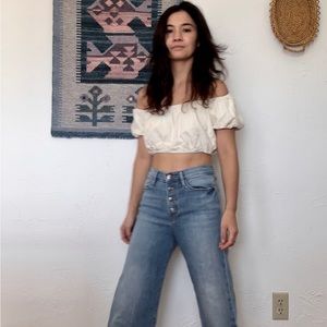 FRAME denim Ali wide leg crop